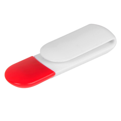 USB flash-карта "Alma" (8Гб),белый с красным, 6х2х1,5см,пластик