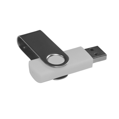 USB flash-карта "Dot" (8Гб), белый, 5,8х2х1,1см,пластик металл