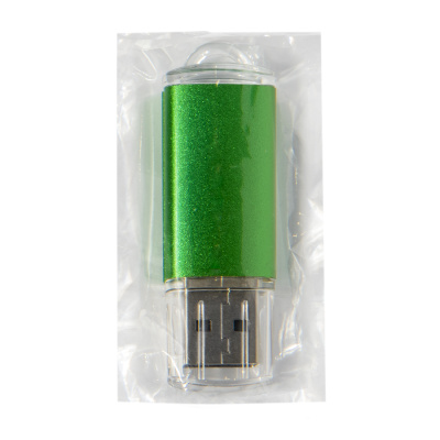 USB flash-карта "Assorti" (16Гб), зеленая, 5,8х1,7х0,8 см, металл