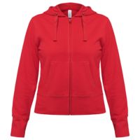 Толстовка женская Hooded Full Zip красная, размер L