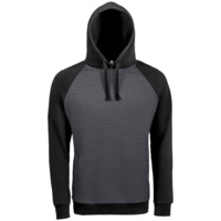 Толстовка унисекс Seattle, темный меланж с черным Толстовка унисекс Seattle, темный меланж с черным