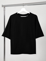 Футболка оверсайз Vozduh 2.0, черная Футболка оверсайз Vozduh 2.0, черная