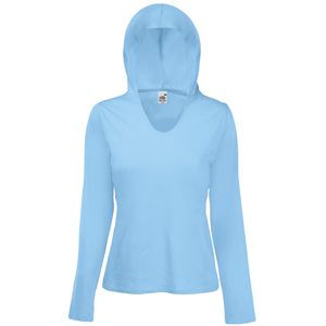 Футболка "Lady-Fit Lightweight Hooded T", небесно-голубой_XS, 100% х/б, 135 г/м2