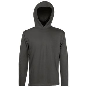 Футболка "Long Sleeve Hooded T", светлый графит_L, 100% х/б, 160 г/м2
