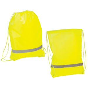 Рюкзак "Safety" со светоотражающей полосой; флуоресцентный желтый; 34х42 см; полиэстер 210D