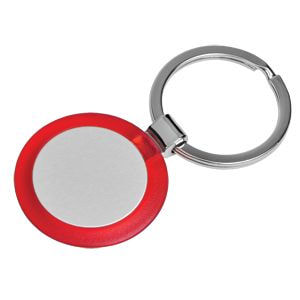 Брелок  "Круг" красный; 3,5х3,5х0,5 см; металл, пластик; лазерная гравировка