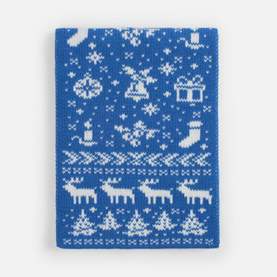 Шарф Holidale, синий с молочным Шарф Holidale, синий с молочным