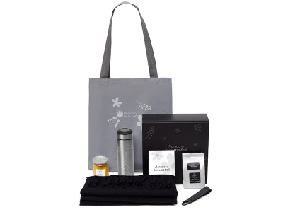 Подарочный набор Re:f. Walk с палантином, шоппером и термосом