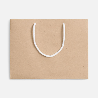 Пакет бумажный Stor, неокрашенный с белыми ручками