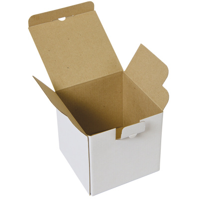 Коробка подарочная для кружки, размер 11 x 11 x 11 см., микрогофрокартон белый