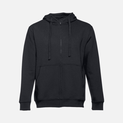 Толстовка мужская на молнии с капюшоном Amsterdam, черная, размер S