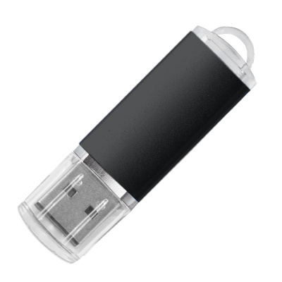 USB flash-карта "Assorti" (16Гб), черная, 5,8х1,7х0,8 см, металл
