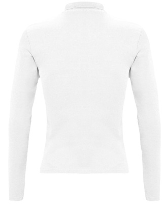 Рубашка поло женская с длинным рукавом Podium 210 белая, размер L