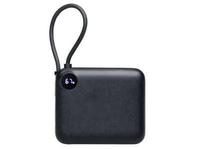 Внешний аккумулятор со встроенным кабелем Liri, QC/PD, 10000 мАч