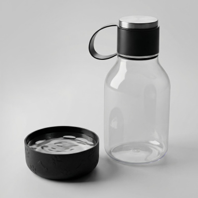 Бутылка для воды 2-в-1 Dog Bowl Bottle со съемной миской для питомцев, 1500 мл