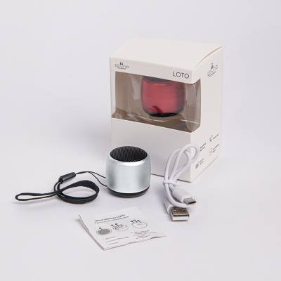 Портативная mini Bluetooth-колонка Sound Burger "Loto" серебро Портативная mini Bluetooth-колонка Sound Burger "Loto" серебро