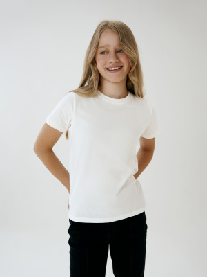 Футболка детская T-Bolka Kids, белая (теплый оттенок), 14 лет