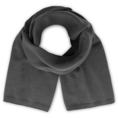 Шарф вязаный  двойной "WIND SCARF-S", черный,100% переработанный полиэстер