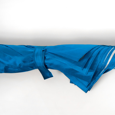 Зонт-трость с пластиковой ручкой  "под алюминий" "Silver", полуавтомат; синий с серебром; D=103 см;