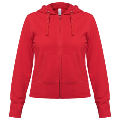 Толстовка женская Hooded Full Zip красная, размер XL