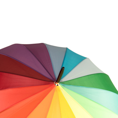 Зонт-трость  "Радуга" (полуавтомат), D=110см, 100% полиэстер, пластик, шелкография