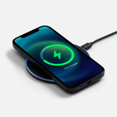 Беспроводное зарядное устройство с подсветкой Lightcore, черное
