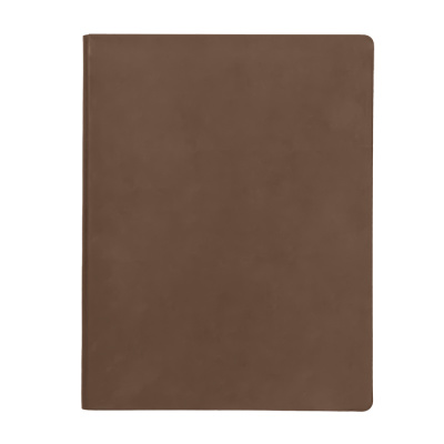 Бизнес-блокнот "Biggy", B5 формат, коричневый, серый форзац, мягкая обложка, в клетку