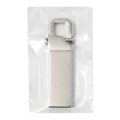 USB flash-карта CARABINE (8Гб), серебристая, 4,8х1,5х0,5 см, металл