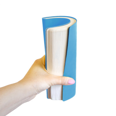 Бизнес-блокнот FUNKY А5, голубой, серый форзац, мягкая обложка,  в линейку