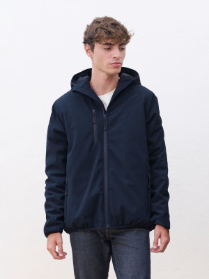 Куртка софтшелл с капюшоном мужская Falcon Men, черная, размер XXL