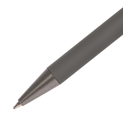 Ручка шариковая FACTOR, серый/темно-серый, металл, пластик, софт-покрытие