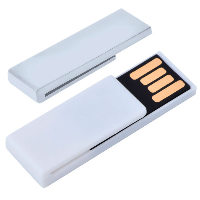 USB flash-карта "Clip" (8Гб),белая,3,8х1,2х0,5см,пластик