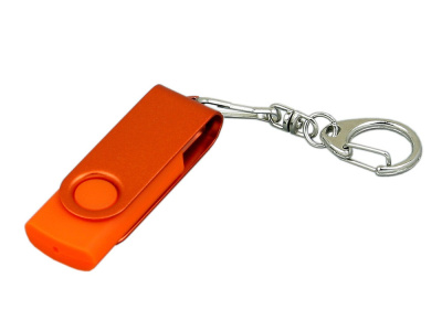 USB 2.0- флешка промо на 8 Гб с поворотным механизмом и однотонным металлическим клипом