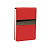 Визитница  "Меридиан"; красный; 9,5х6,4х1,6 см; иск. кожа, металл