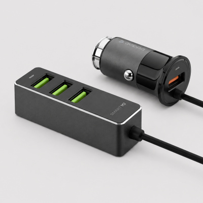 АЗУ 1 USB + 3 USB для пассажиров, QC 3.0, 7Аa