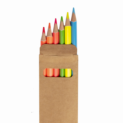 Набор цветных карандашей NEON, 6 цветов, дерево, картон