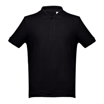 Рубашка-поло мужская ADAM, черный, XXL, 100% хлопок, плотность 195 г/м2