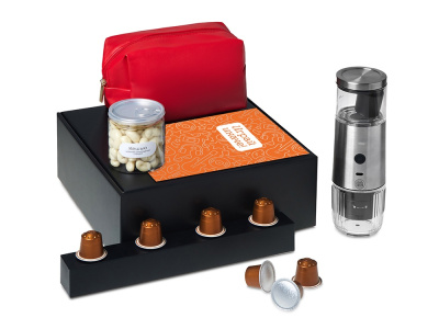 Подарочный набор Re:y. Boost с кофемашиной, капсулами и косметичкой