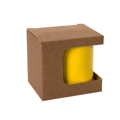 Коробка для кружек 25903, 27701, 27601, размер 11,8 х 9,0 х 10,8 см, микрогофрокартон, коричневый
