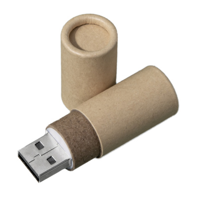 USB flash-карта TUBE (8Гб), натуральная, 6,0х1,7х1,7 см, картон