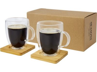 Стеклянный стакан Manti с двойными стенками и подставкой, 100 мл, 2 шт