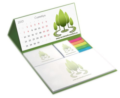 Календарь с бумажным блоком с логотипом
