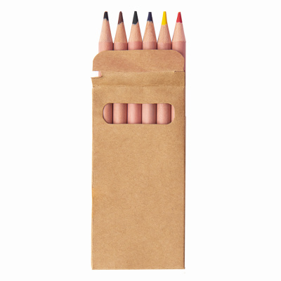Набор цветных карандашей мини TINY,6 цветов, дерево, картон