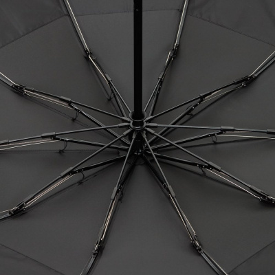 Зонт обратного сложения twoGether с двойным куполом, черный
