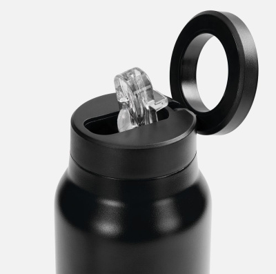 Термобутылка Magnus с магнитным держателем для телефона, черная