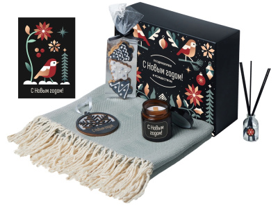 Подарочный набор Re:Still с пледом, свечой и диффузором