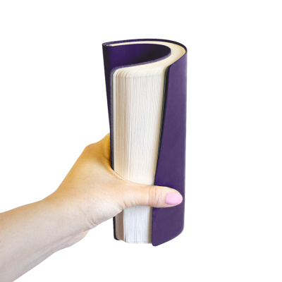 Бизнес-блокнот FUNKY А5, фиолетовый с  серым форзацем, мягкая обложка, в линейку