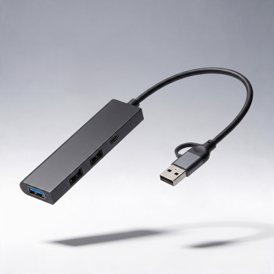 USB-хаб Command с коннектором 2-в-1 USB-C и USB-A, 2.0/3.0