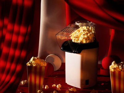 Машина для приготовления попкорна Crisp Twist, белая
