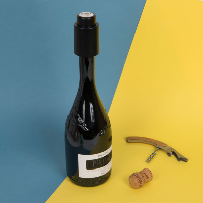 Вакуумная пробка для вина WINERY, 4,5х7 см , пластик,черный